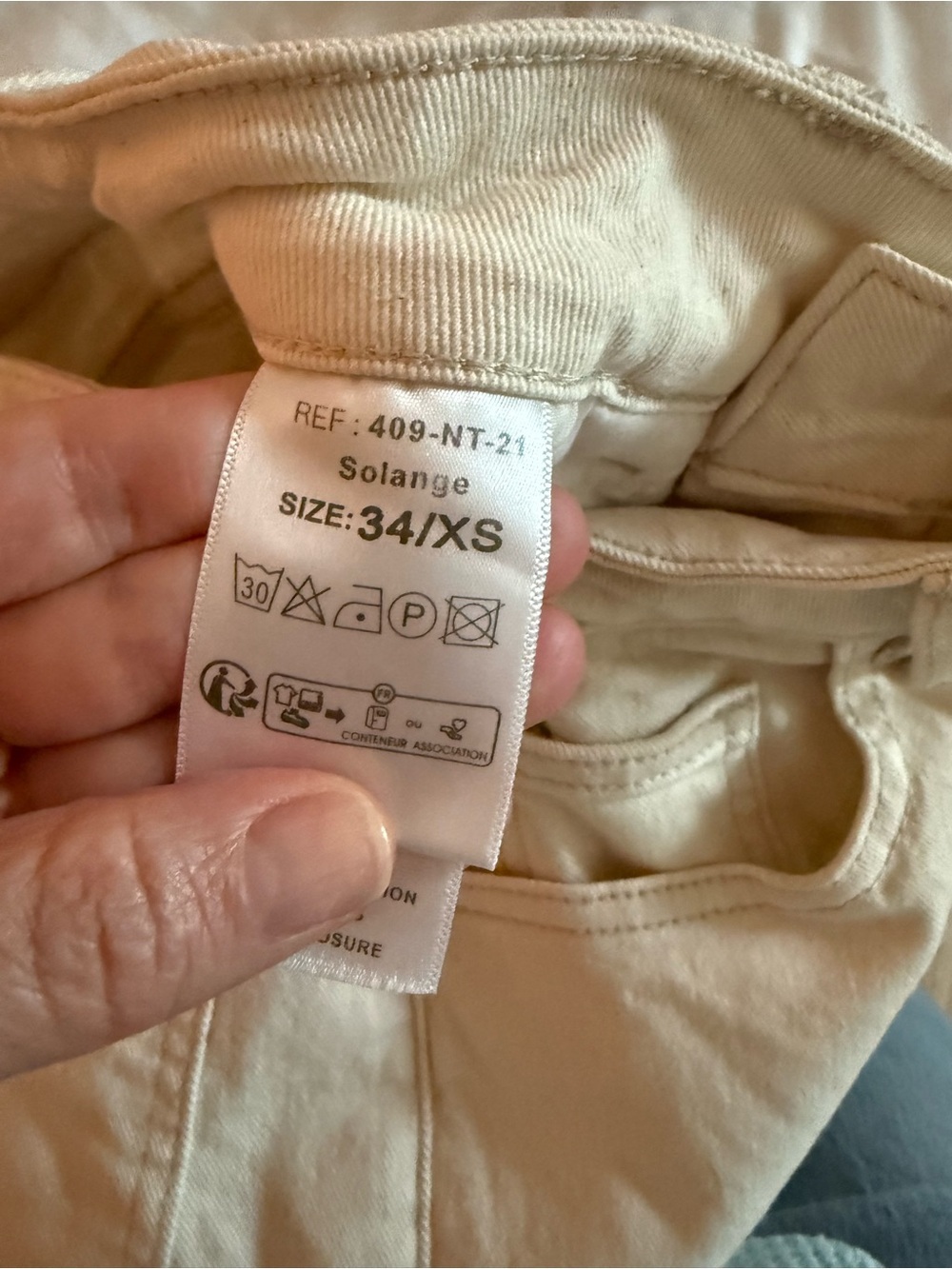 Easy Clothes “Solange” Cream Straight Leg Jeans – Size 34 / XS – Like New - Picture 7 of 9